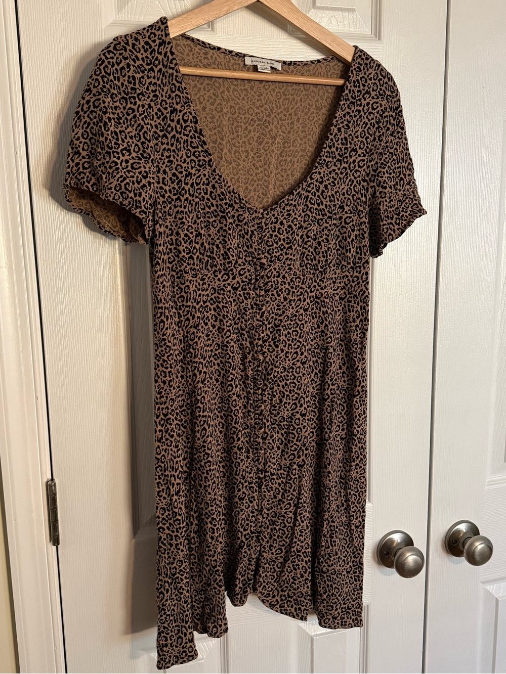 American Eagle Outfitters Brown Leopard Print Mini Dress